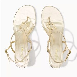 Lilly Pullitzer Good As Gold Sandals Size 9.5